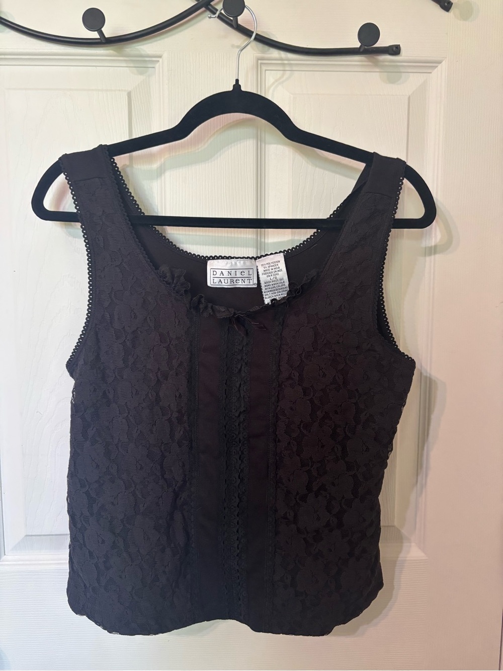 Vintage Daniel Laurent Black Lace Tank Top